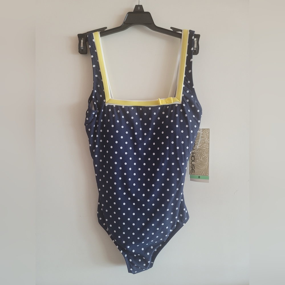 Beach House Square Neck Bathing suit size 8 Blue
